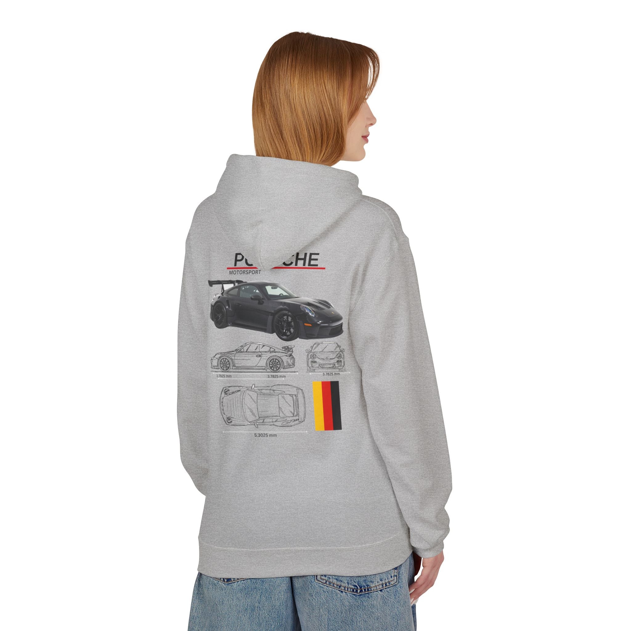 Black Porsche GT3 RS - Midweight Soft style Fleece Hoodie