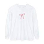 I'm just a Girl -Bow- Garment-dyed Long Sleeve T-Shirt