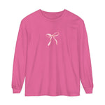 I'm just a Girl -Bow- Garment-dyed Long Sleeve T-Shirt