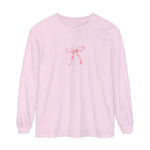 I'm just a Girl -Bow- Garment-dyed Long Sleeve T-Shirt