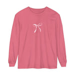 I'm just a Girl -Bow- Garment-dyed Long Sleeve T-Shirt