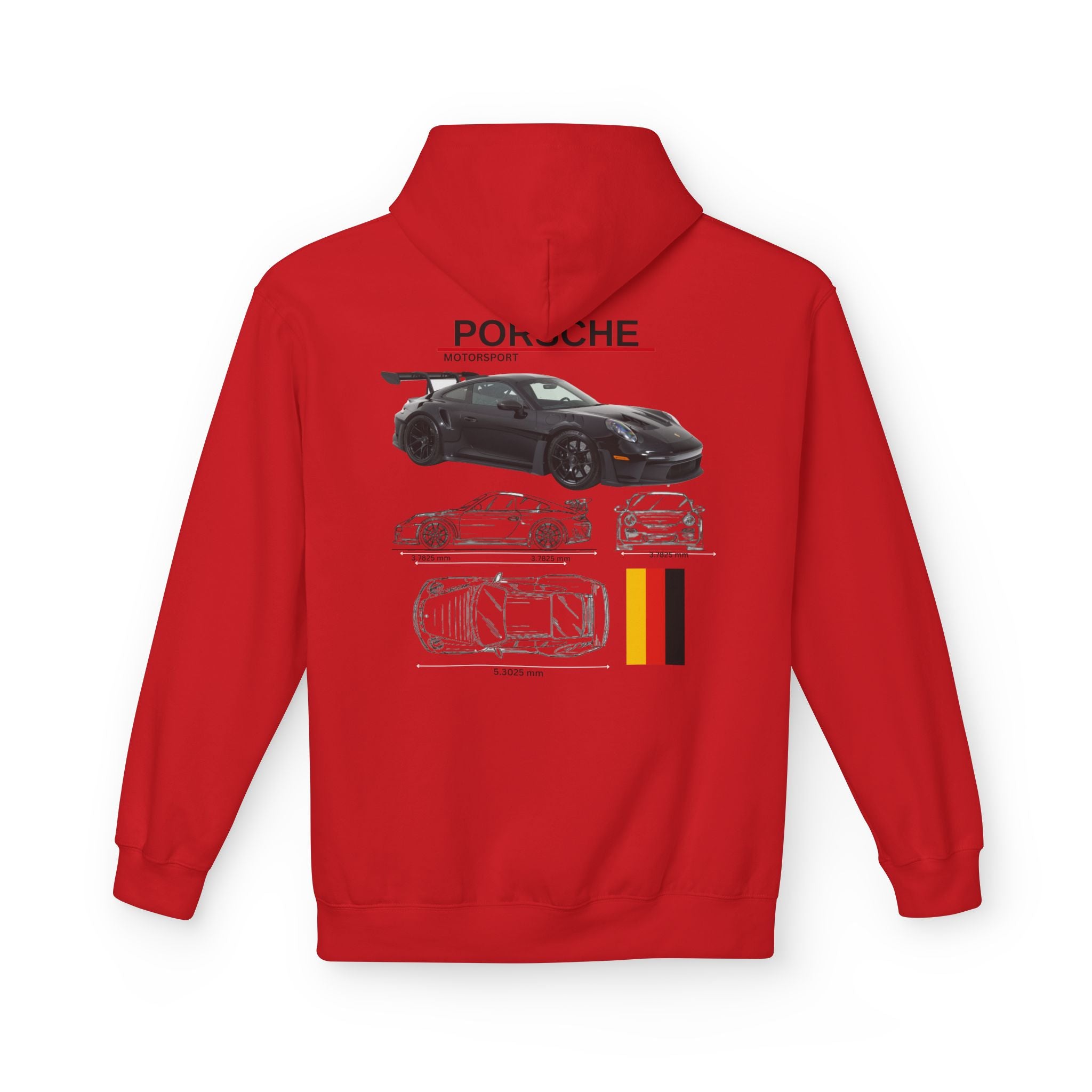 Black Porsche GT3 RS - Midweight Soft style Fleece Hoodie