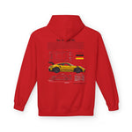 Yellow Porsche GT3 RS Design - Midweight Soft style Fleece Hoodie