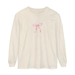 I'm just a Girl -Bow- Garment-dyed Long Sleeve T-Shirt