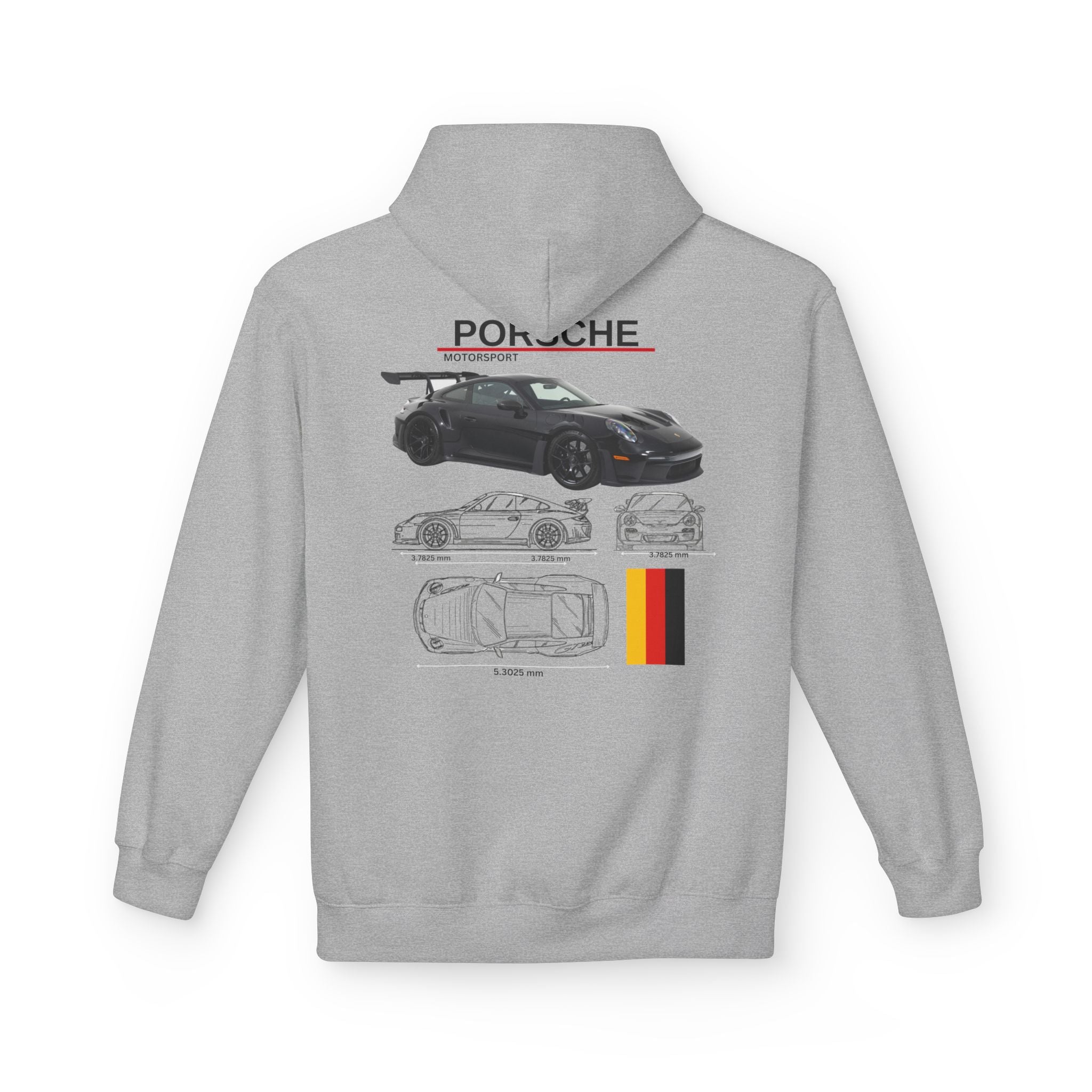 Black Porsche GT3 RS - Midweight Soft style Fleece Hoodie