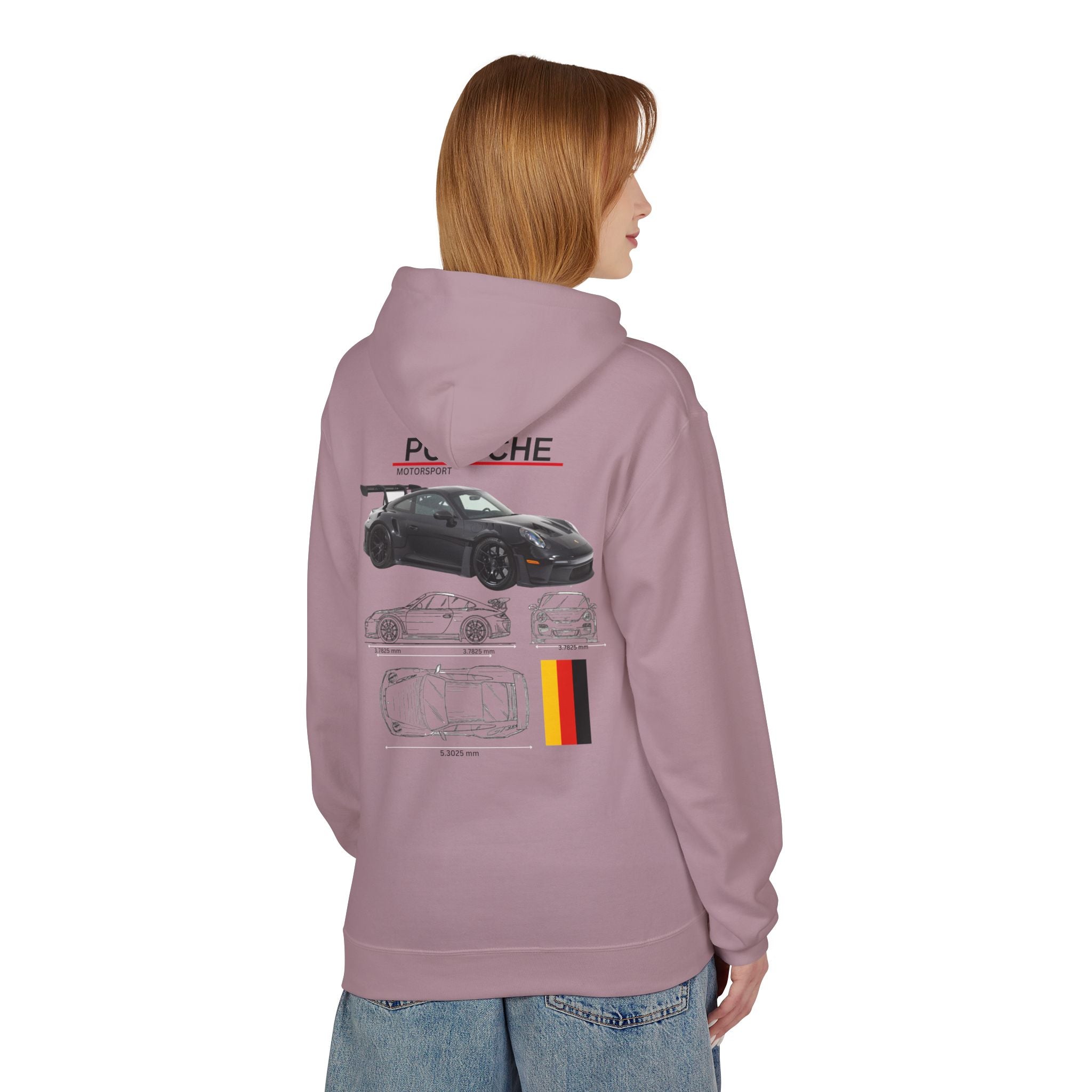 Black Porsche GT3 RS - Midweight Soft style Fleece Hoodie