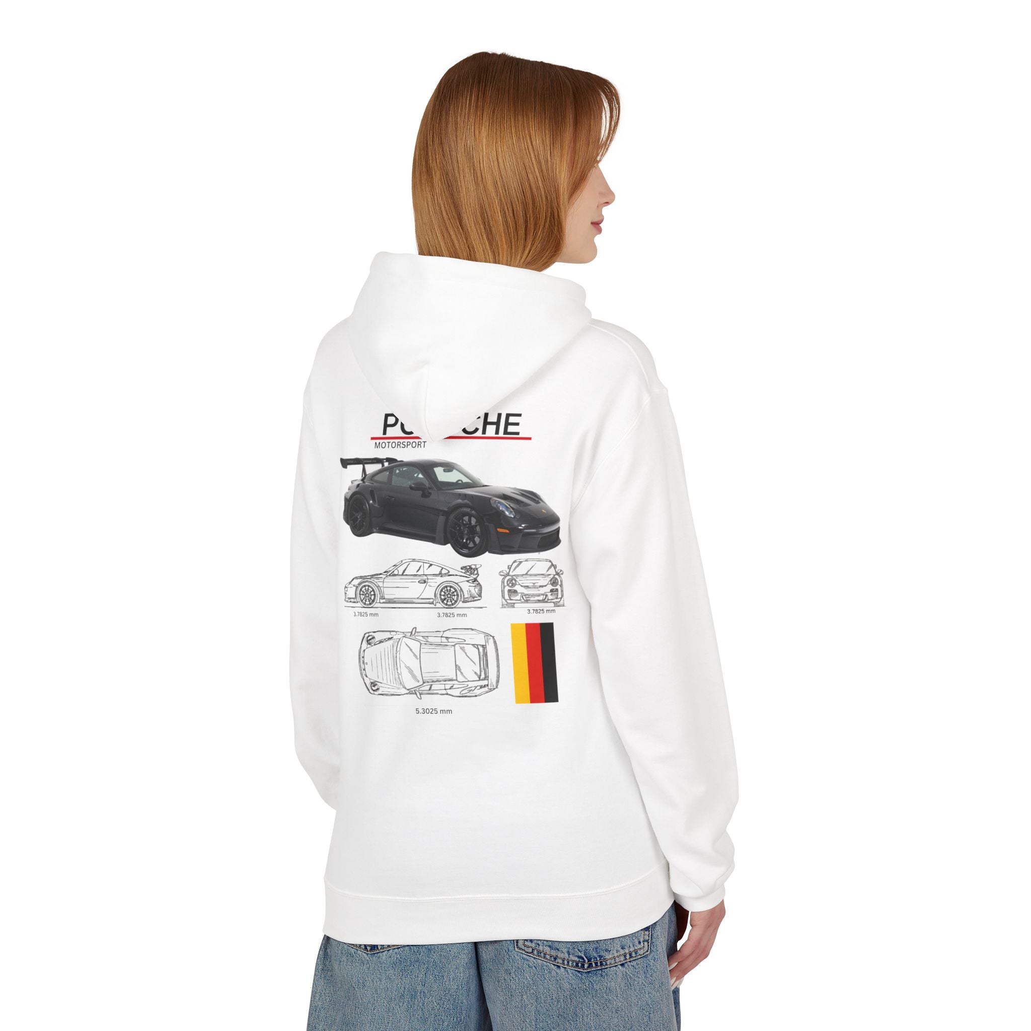 Black Porsche GT3 RS - Midweight Soft style Fleece Hoodie