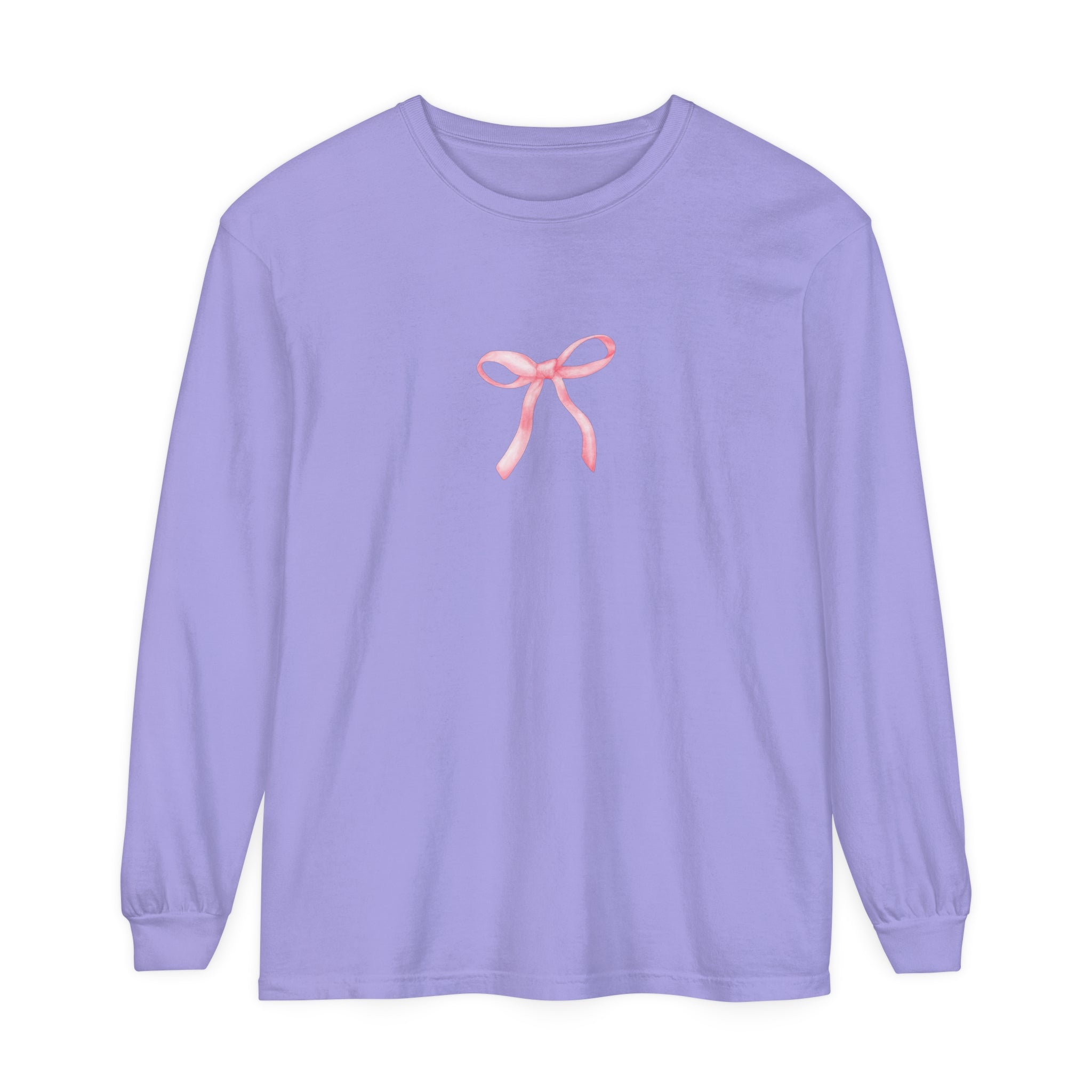 I'm just a Girl -Bow- Garment-dyed Long Sleeve T-Shirt