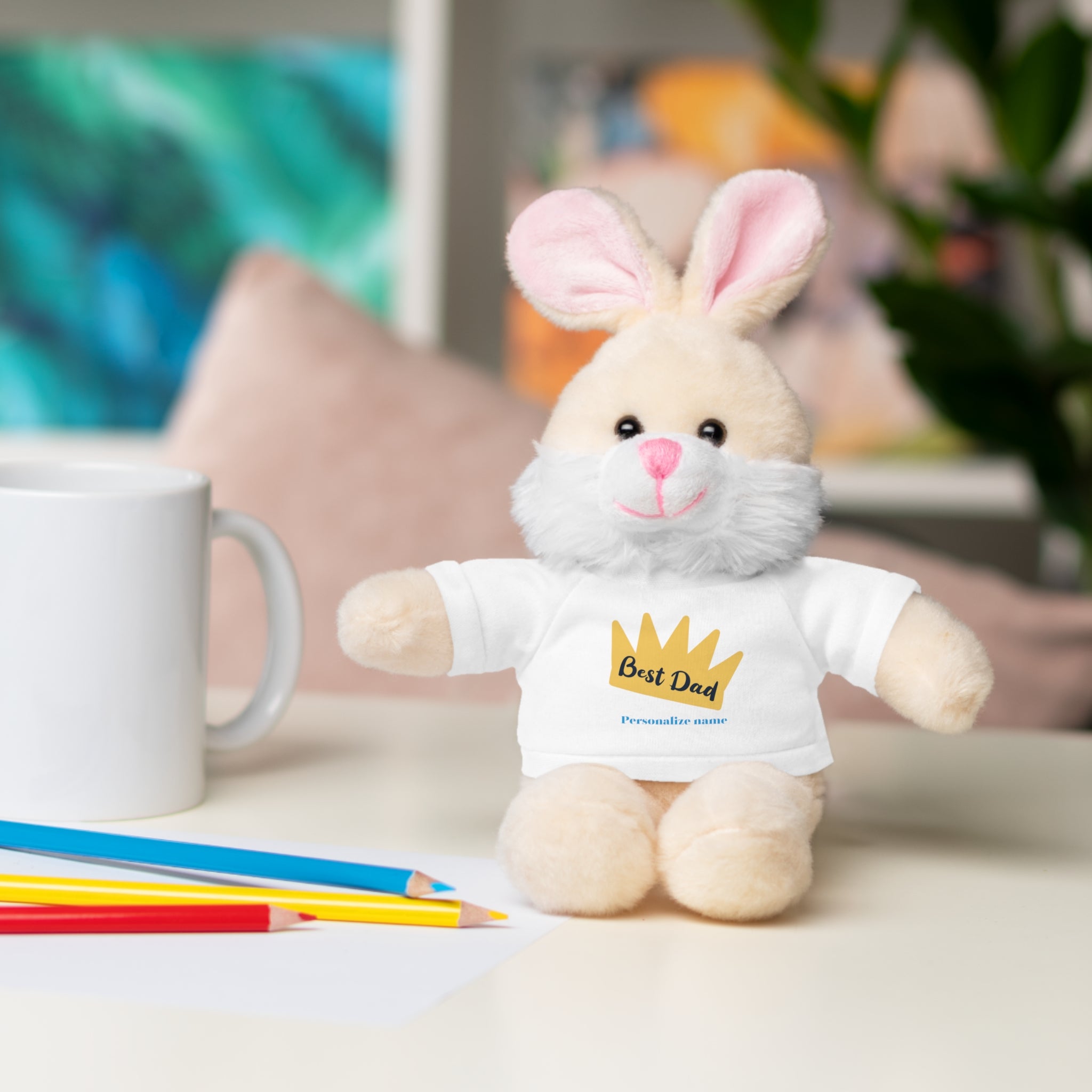 Best Dad - Personalize name - Stuffed Animals with Tee