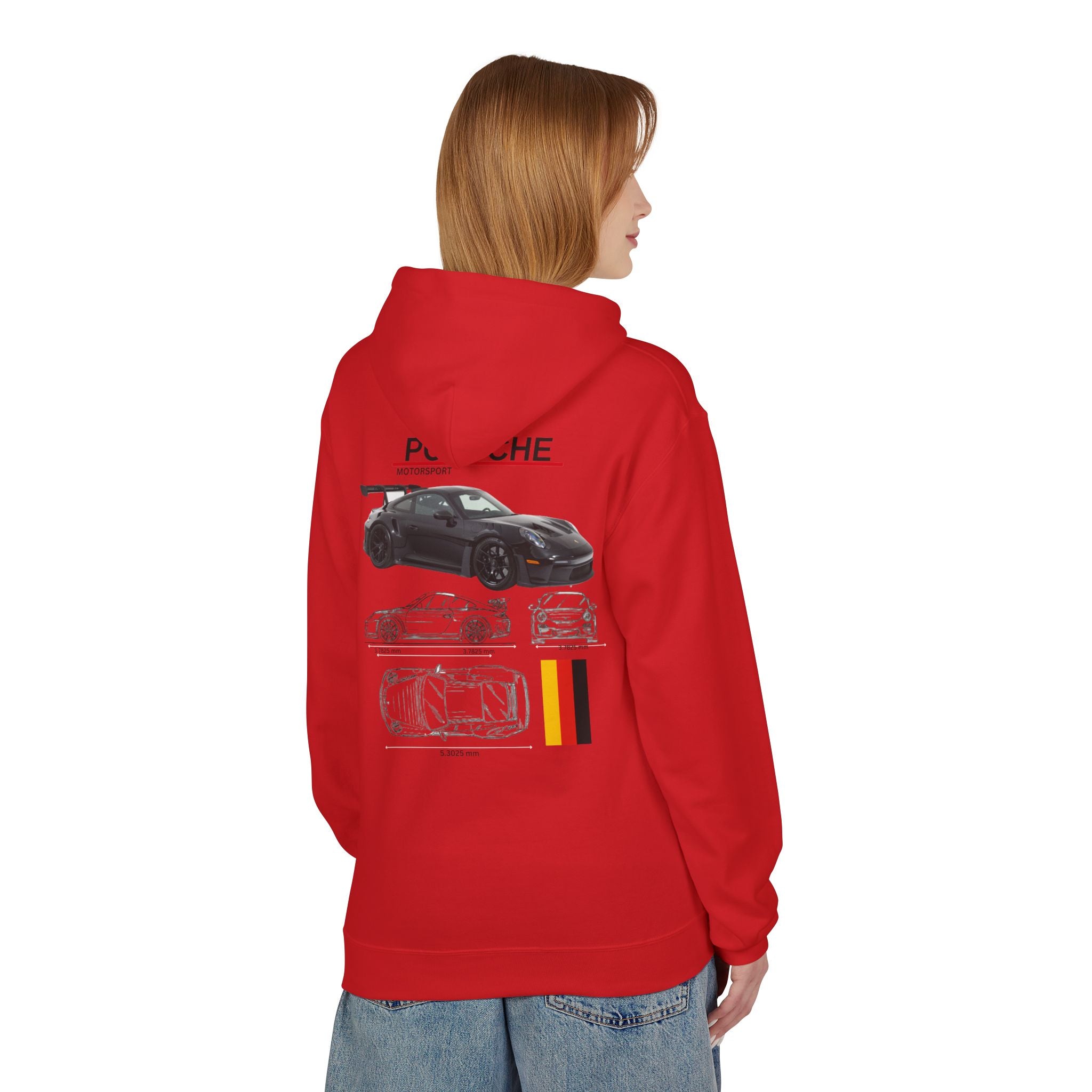 Black Porsche GT3 RS - Midweight Soft style Fleece Hoodie